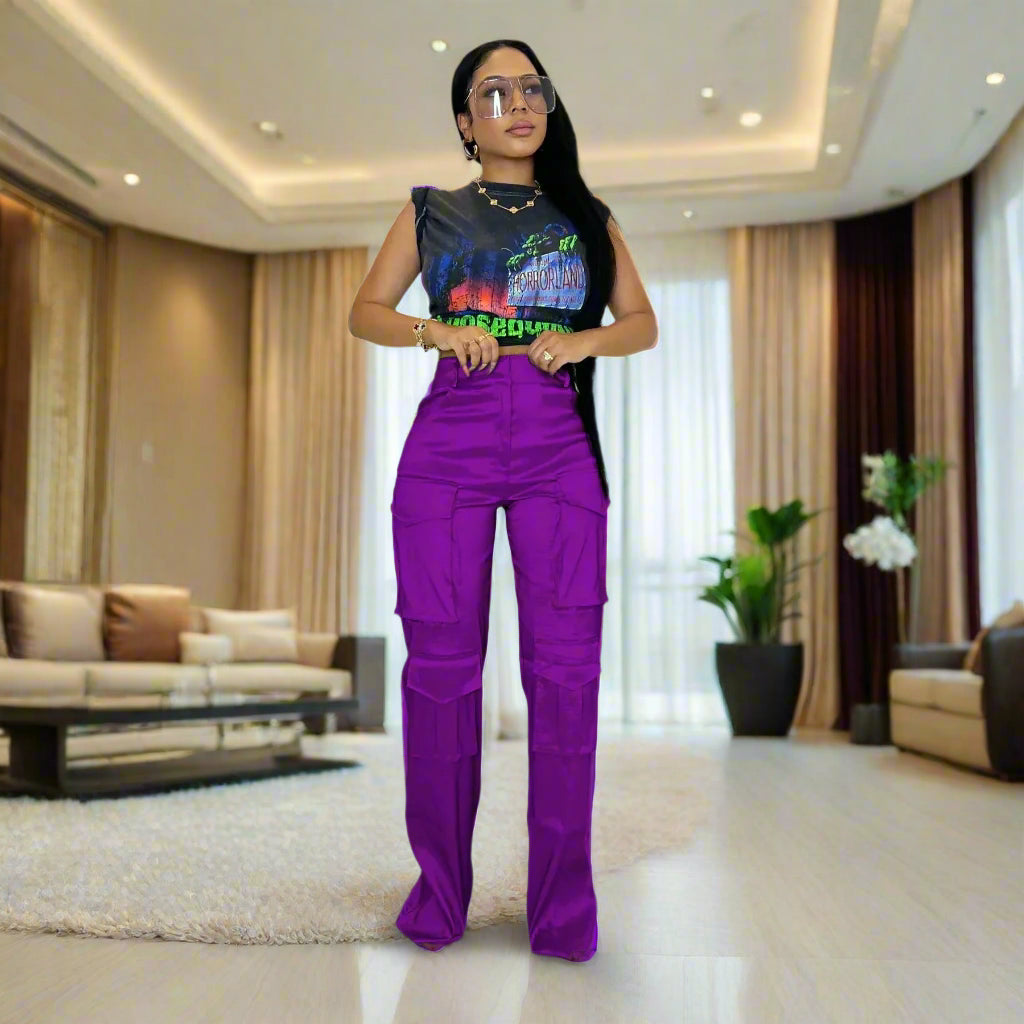 Samara Satin Cargo Pant
