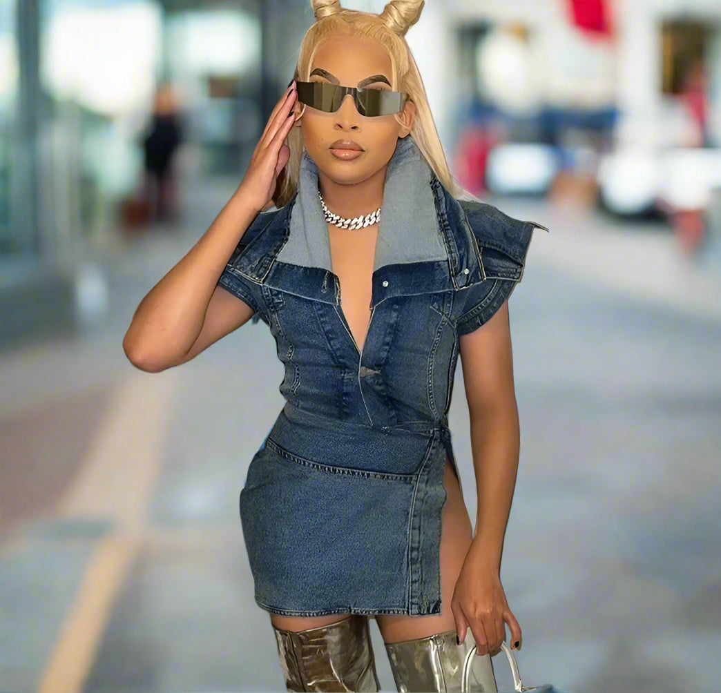 Keyshia Denim Skirt Set