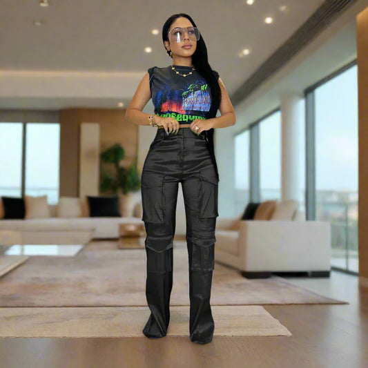 Samara Satin Cargo Pant