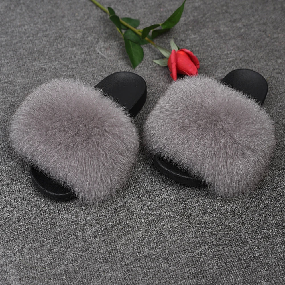 Daija - Fox Fur Fur Slippers