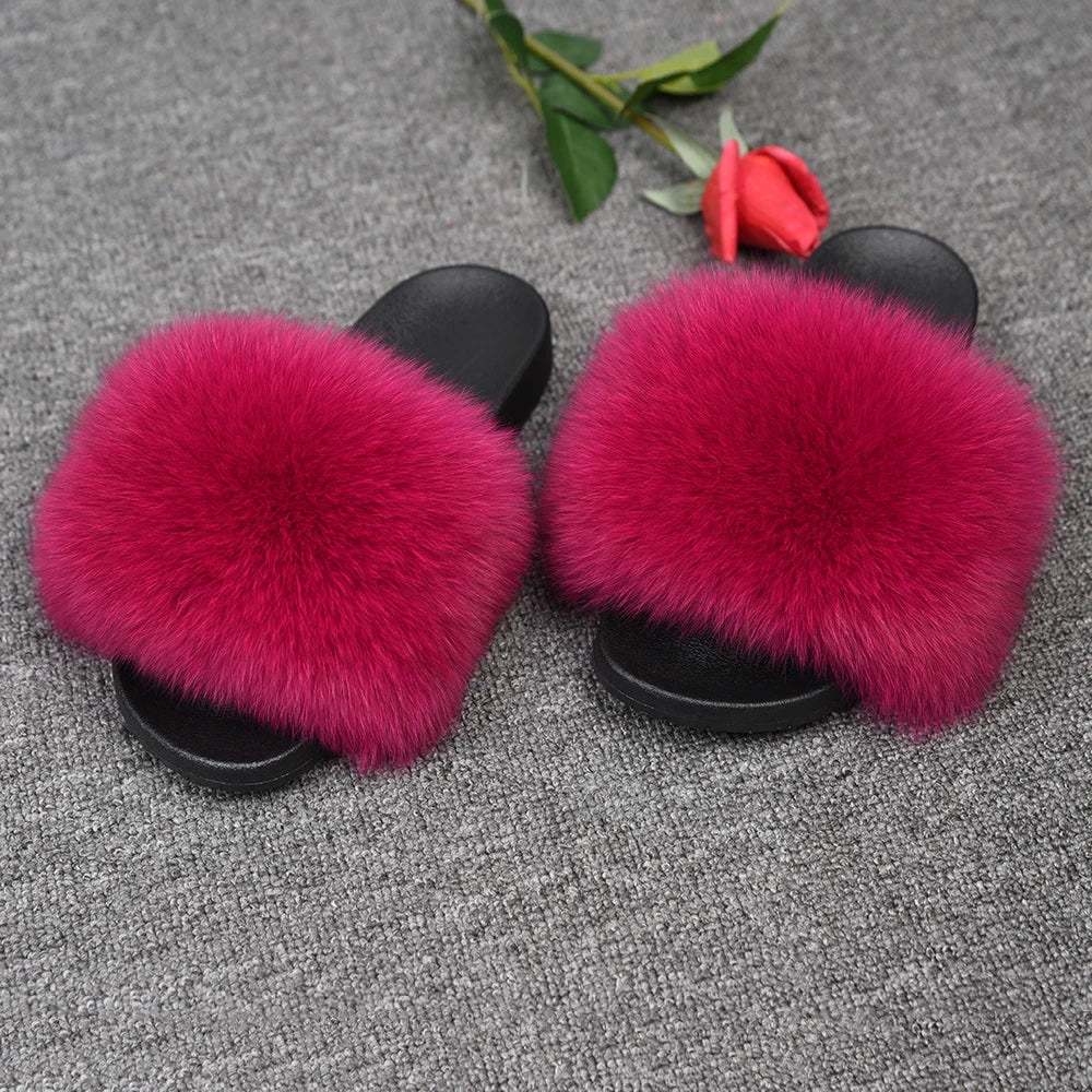 Daija - Fox Fur Fur Slippers