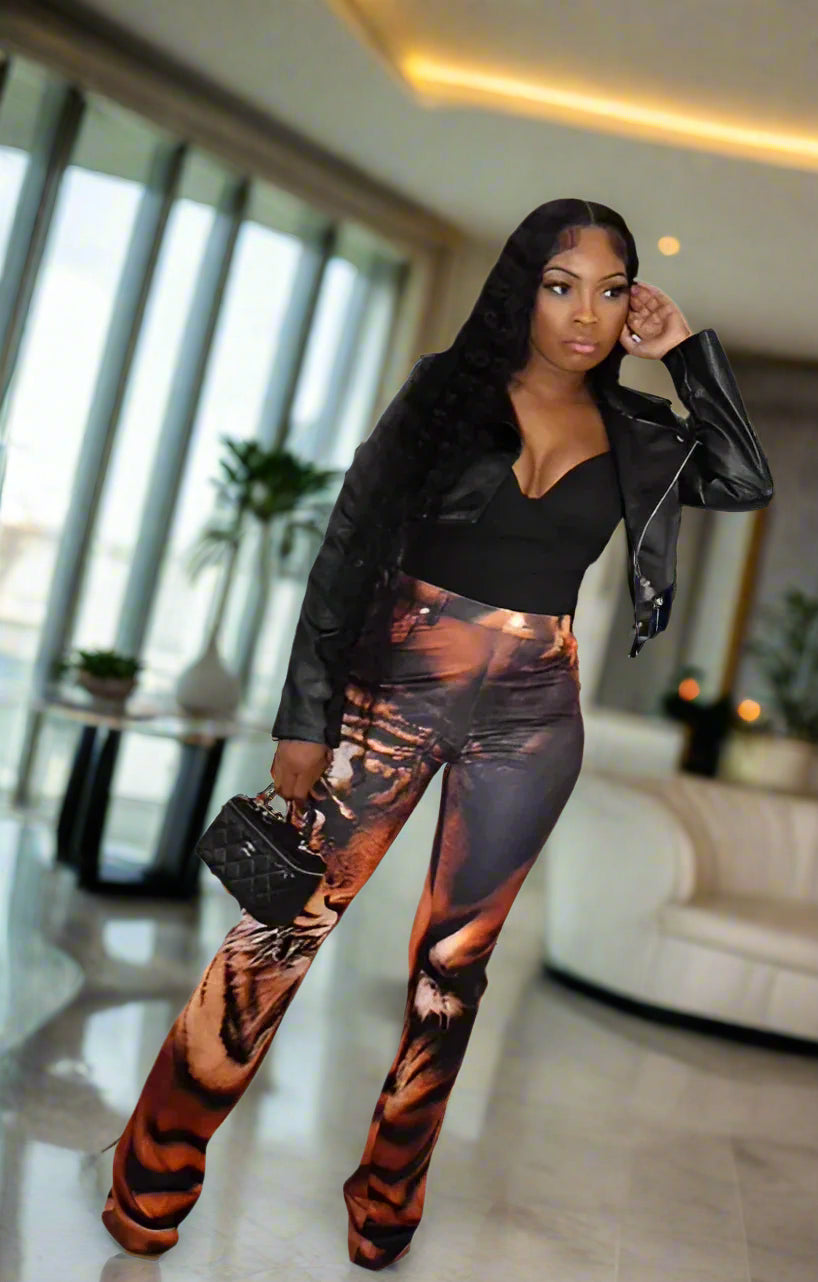Gloria Tiger Print Pant