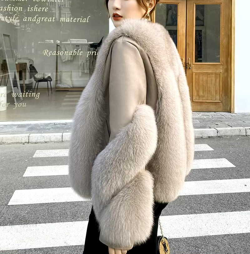 Ashley - Leather and Fox Fur Jacket