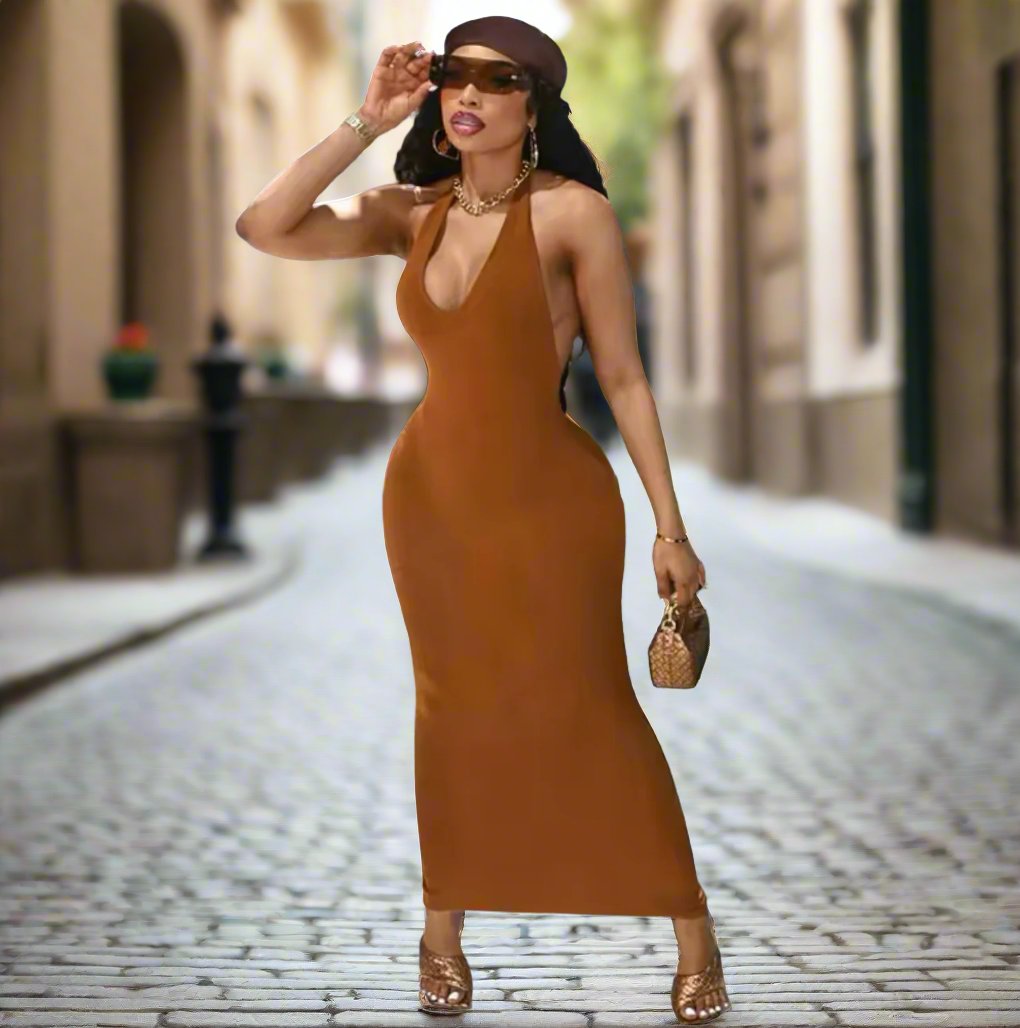 Ariana - Open Back Halter Dress