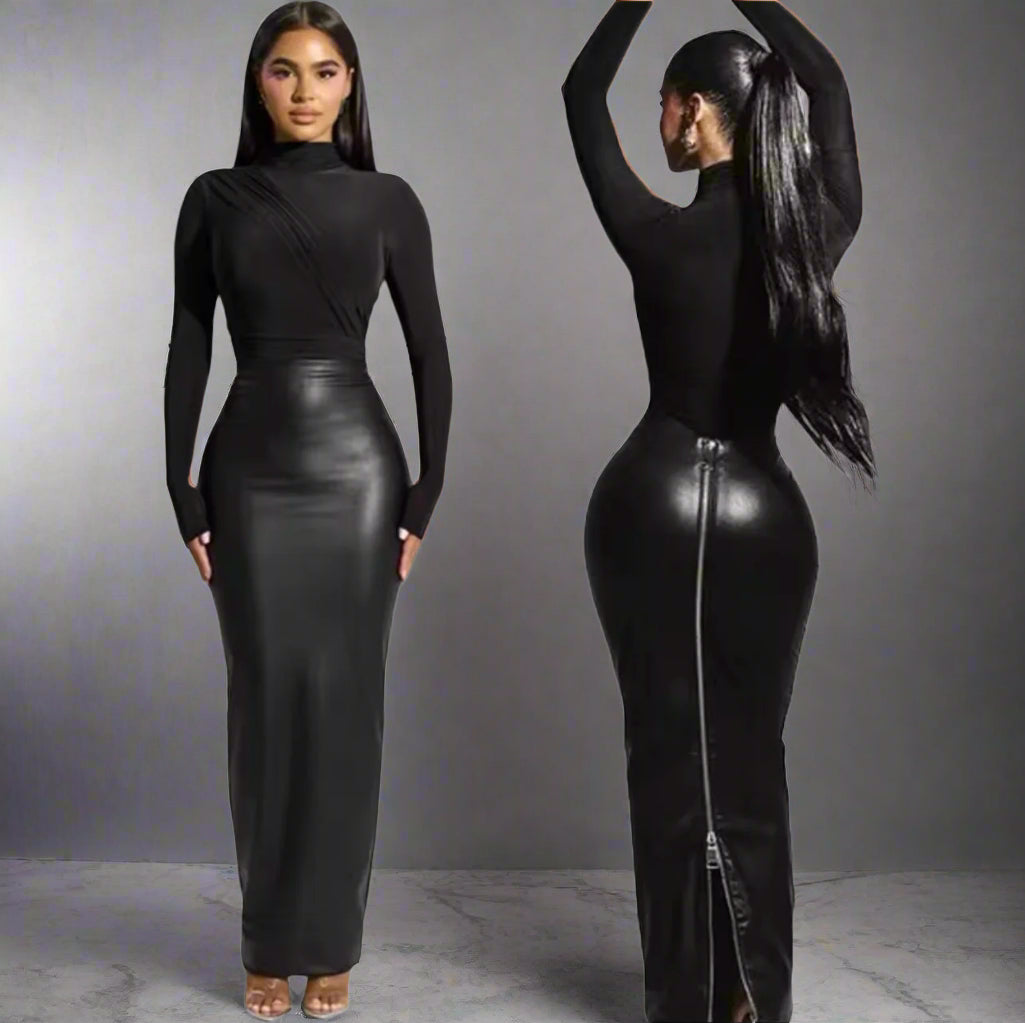 Maxine High Waist Faux Leather Skirt