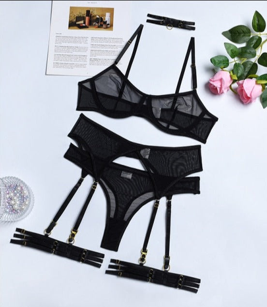 4 Pieces Sexy Erotic Lingerie