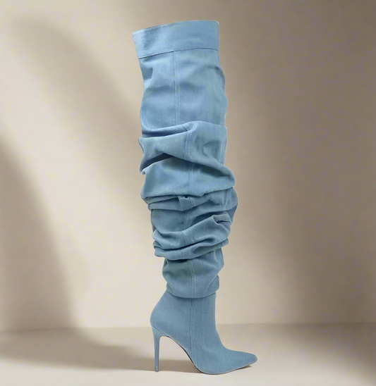 Kisha - Over the Knee Denim Boot