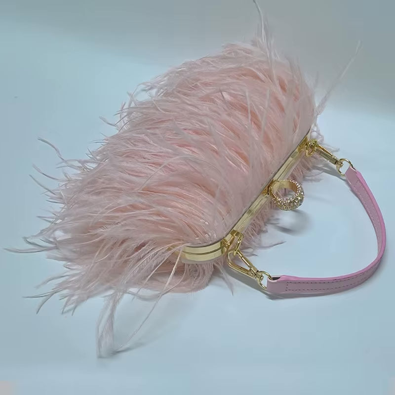 Nia - Ostrich Feather Handbag