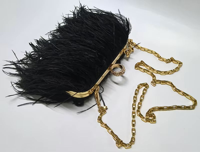 Nia - Ostrich Feather Handbag