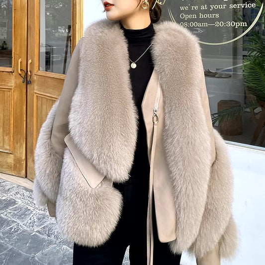 Ashley - Leather and Fox Fur Jacket