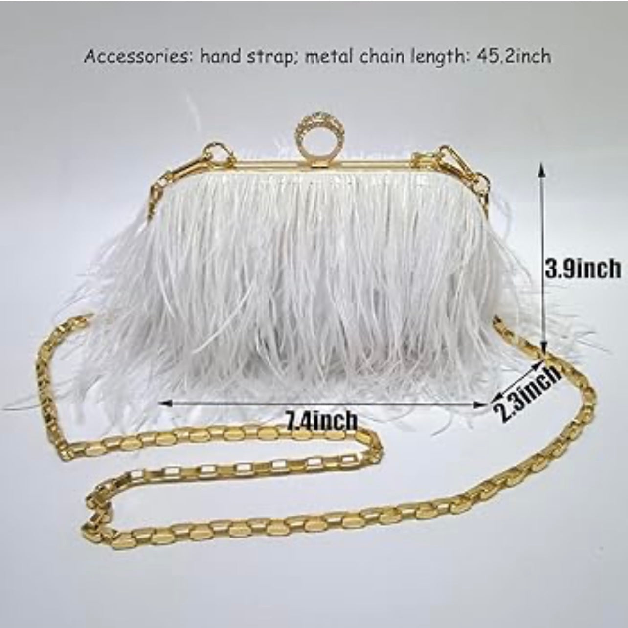 Nia - Ostrich Feather Handbag