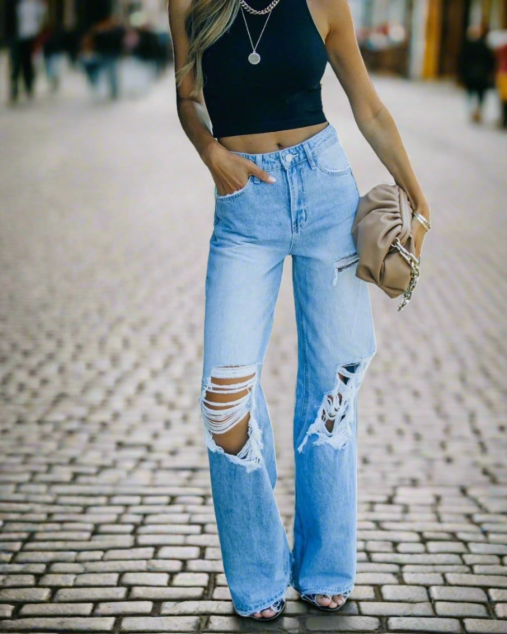 Aisha - High Waist Baggy Denim Jeans