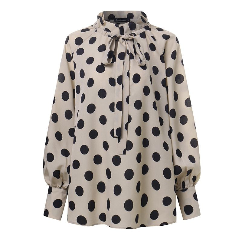 Andrea -  Bow Stand Collar Blouse